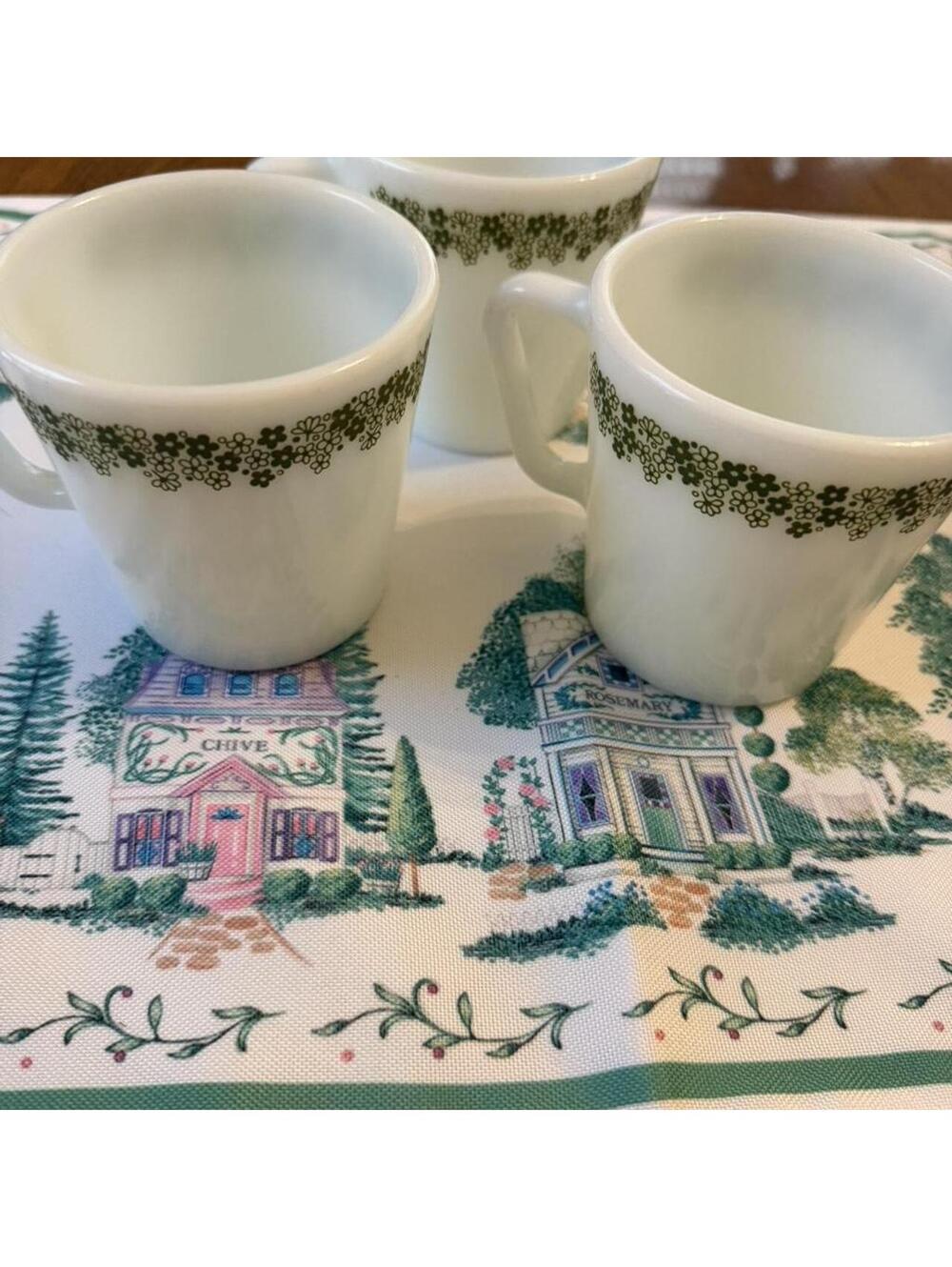 Vintage Pyrex Crazy Daisy Mugs Set of 3